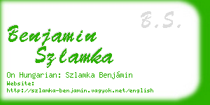 benjamin szlamka business card
